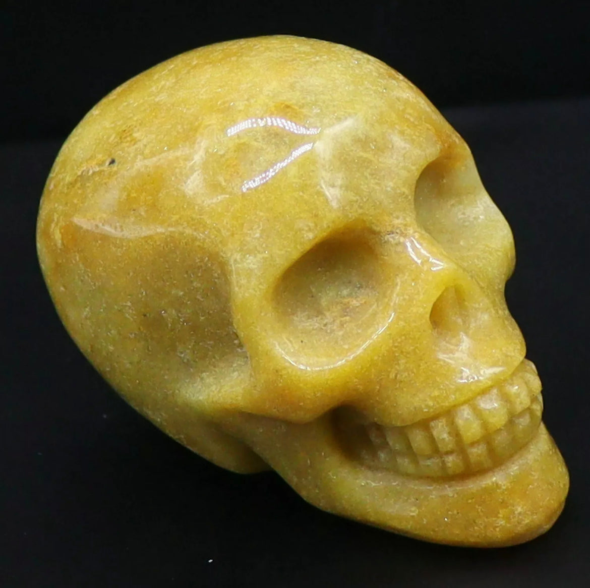 Natural Yellow Agate Skull