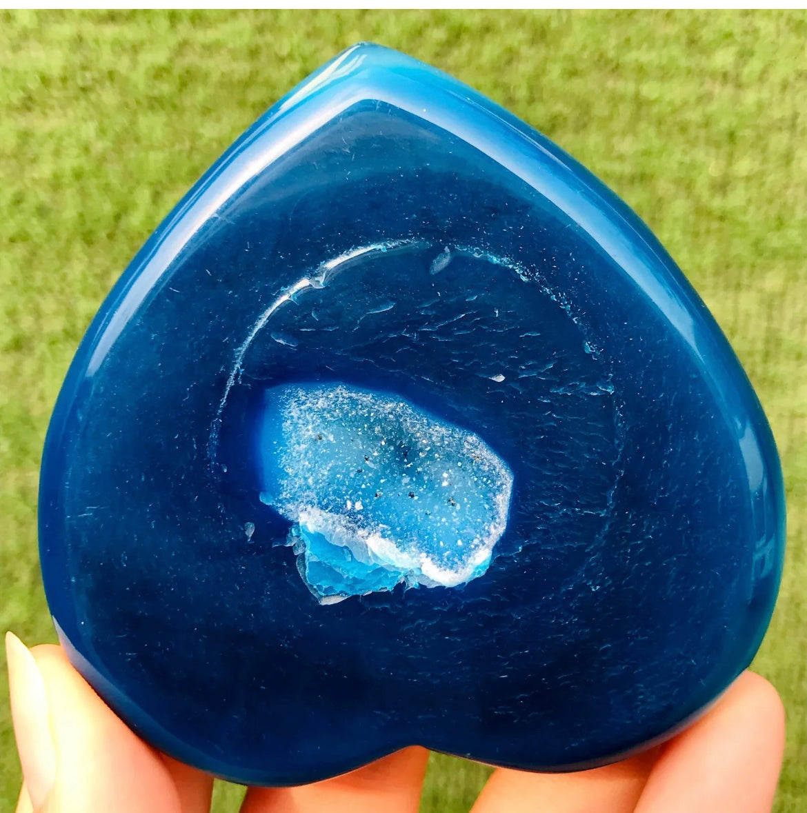 Blue Agate Geode Heart