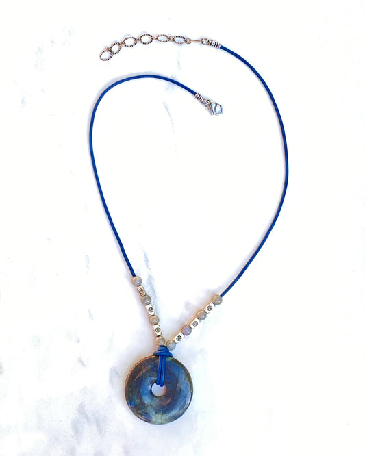 Labradorite Donut Necklace