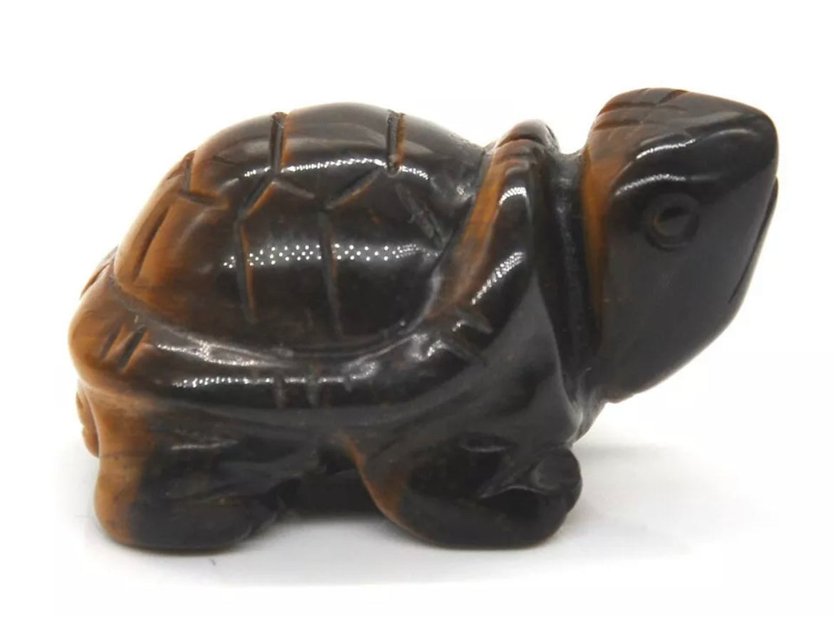 Natural Tiger Eye Turtle Figurine