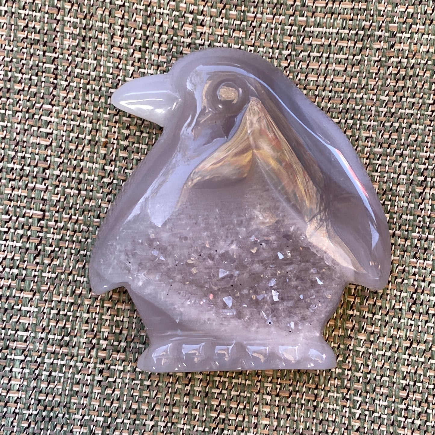 Agate Geode Gemstone shaped Penguins