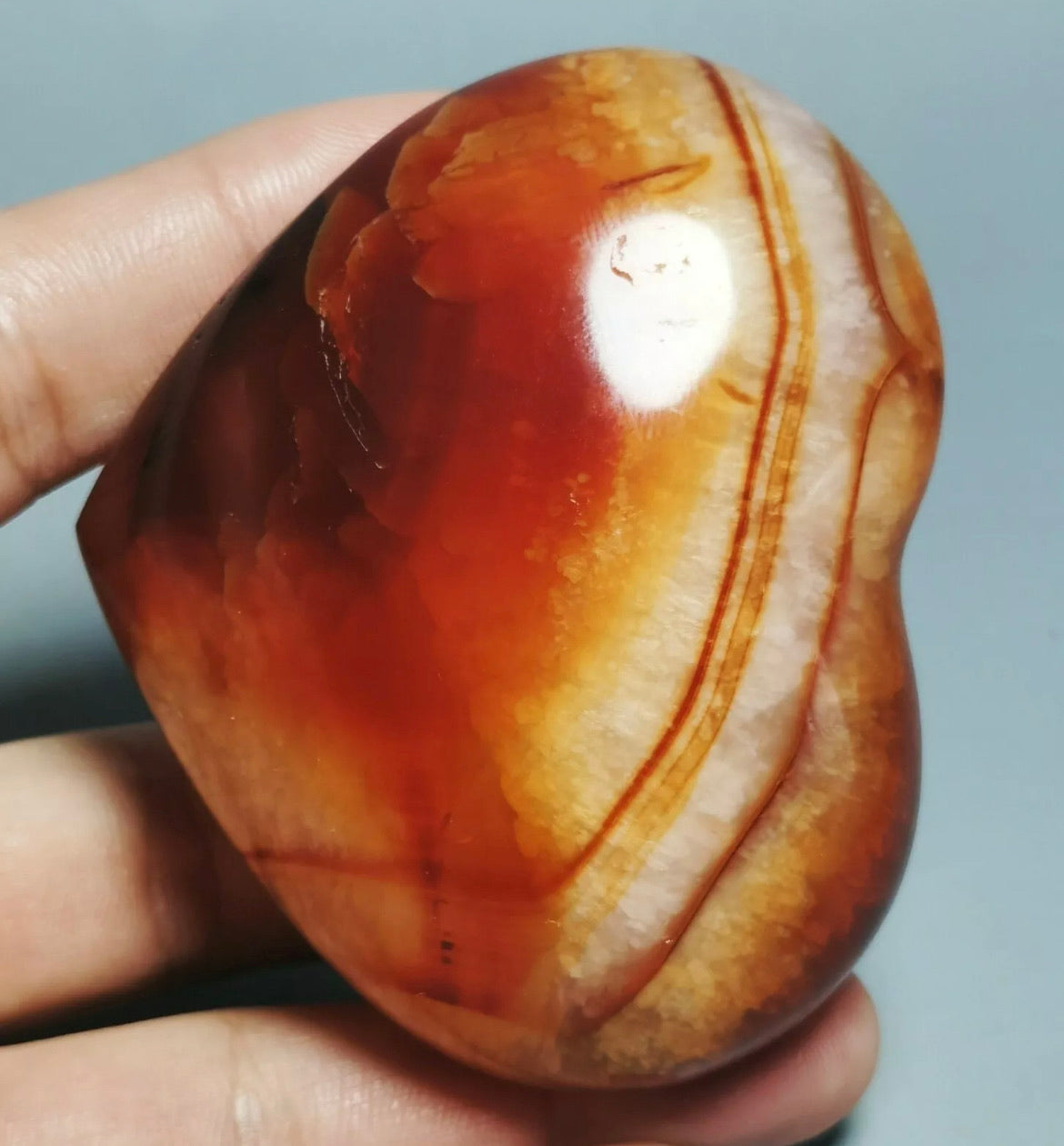 Natural Colorful Red Orange White Carnelian Agate