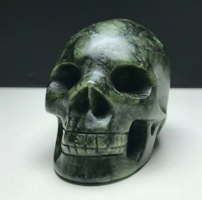 Natural Green Jade Skull