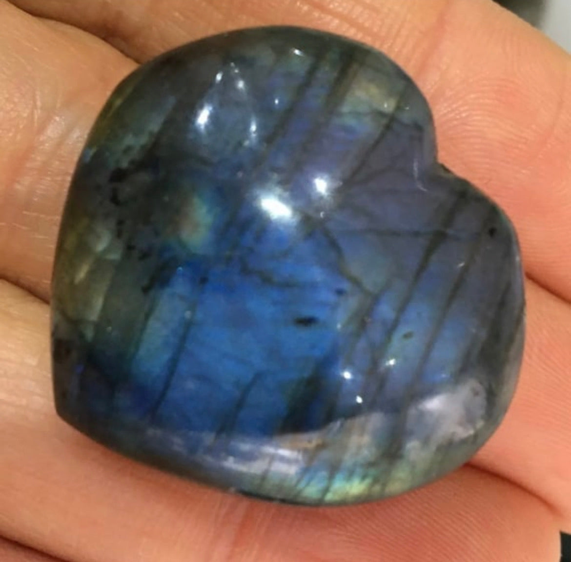 Labradorite Puffy Hearts