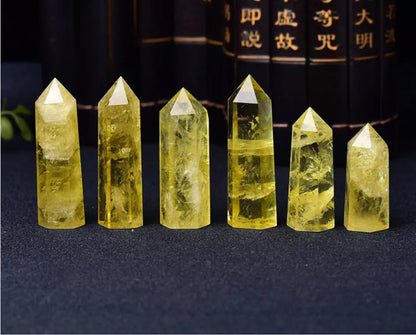 Natural Yellow Citrine gemstone Healing Obelisk Wand