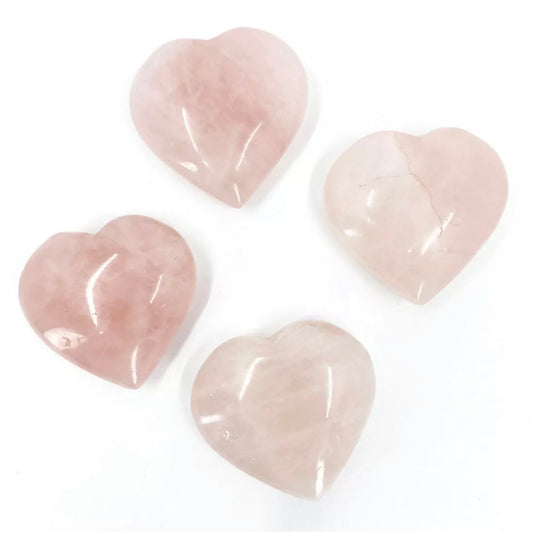 Rose Quartz Puffy Hearts 2 Inch Pocket Hearts