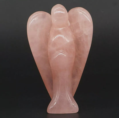 Natural Rose Quartz Angel Figurine