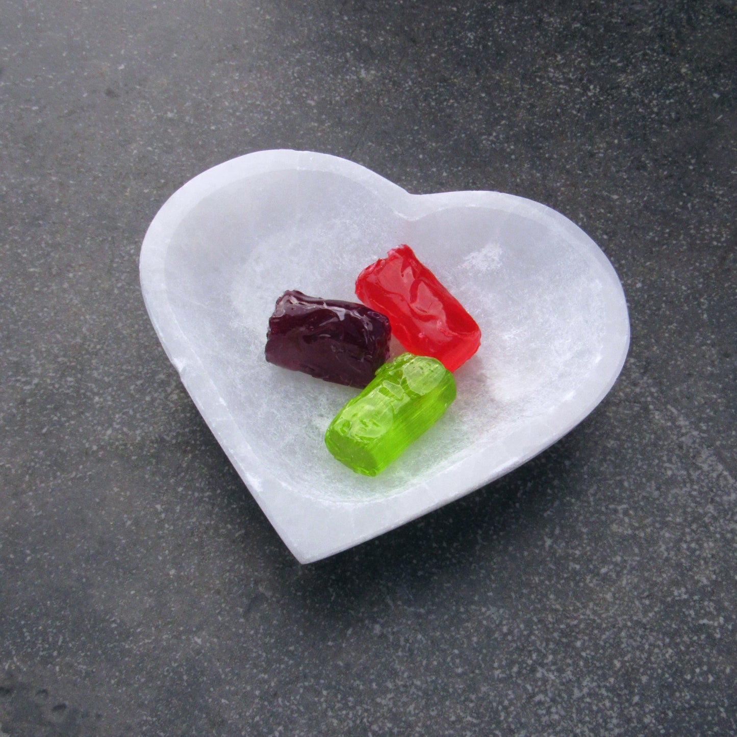 Selenite gemstone carved Heart shaped Bowls