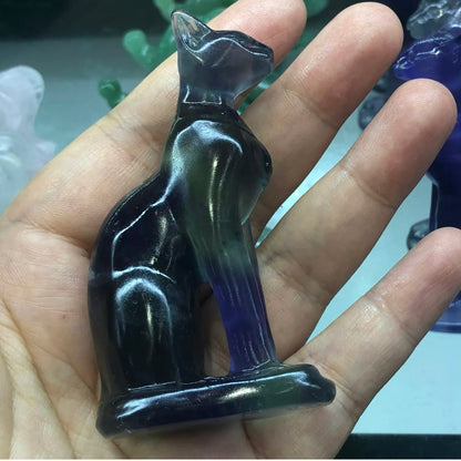 Fluorite Kitty Cat Figurine