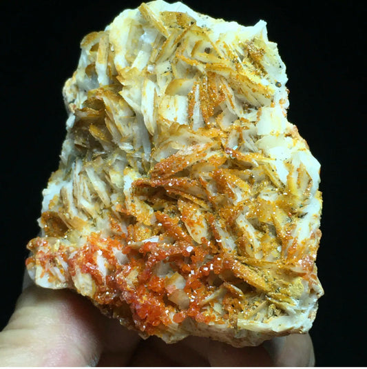 Translucent Wine Red Vanadinite & Flake Dolomite Crystal Mineral Specimen