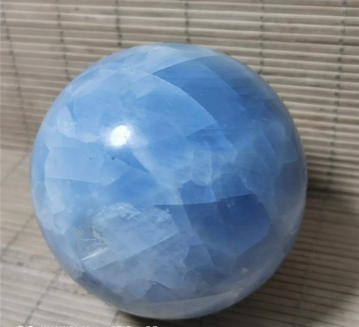 Natural Blue Calcite Gemstone Crystal Sphere