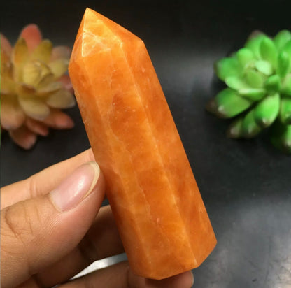 Natural Orange Calcite Wand