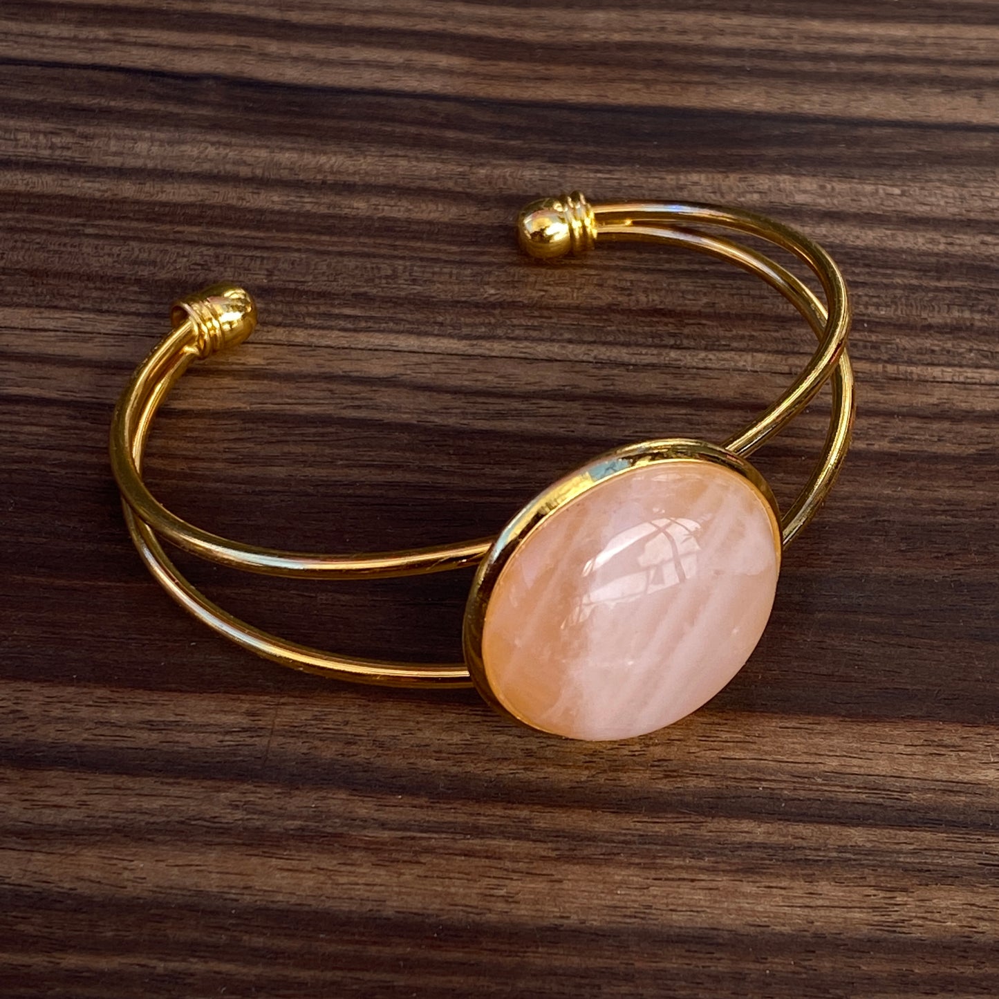 Gold Plated Cuff bracelet with Genuine Gemstones