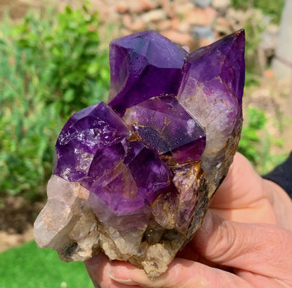 Natural Amethyst gemstone geode cluster crystal specimen