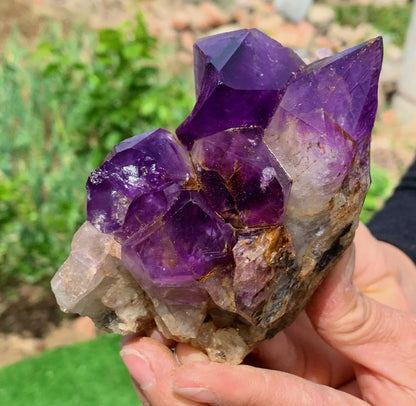 Natural Amethyst gemstone geode cluster crystal specimen