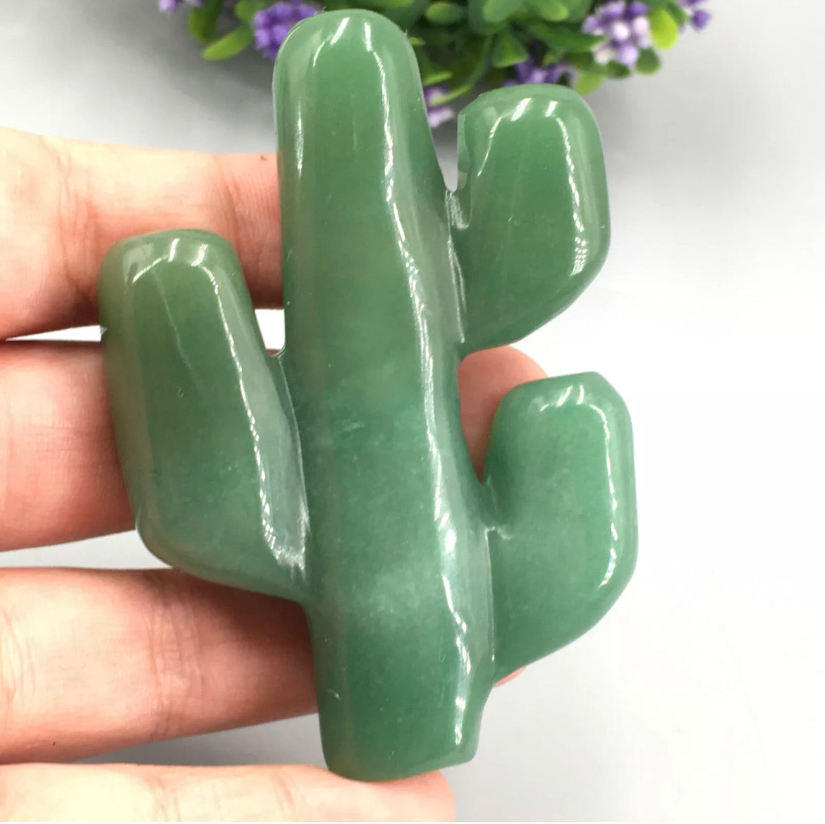 Natural Aventurine Cactus Carved gemstone Crystal