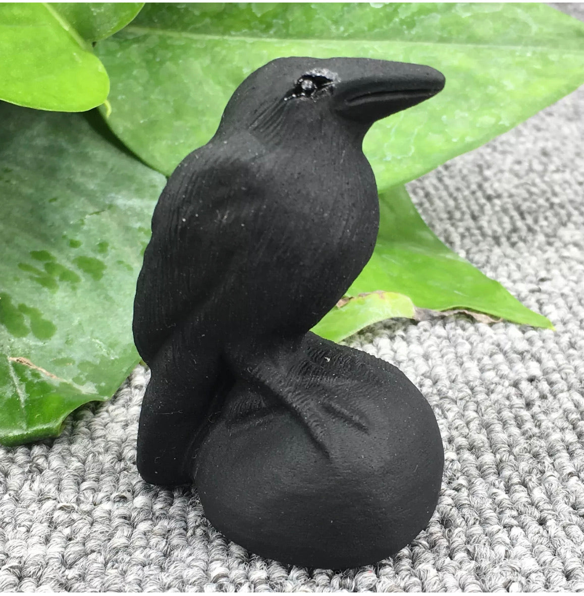 Natural Black Obsidian Raven Crow