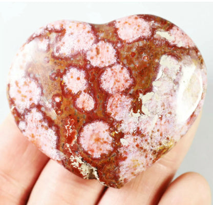 Amazing Ocean Jasper Geode Heart