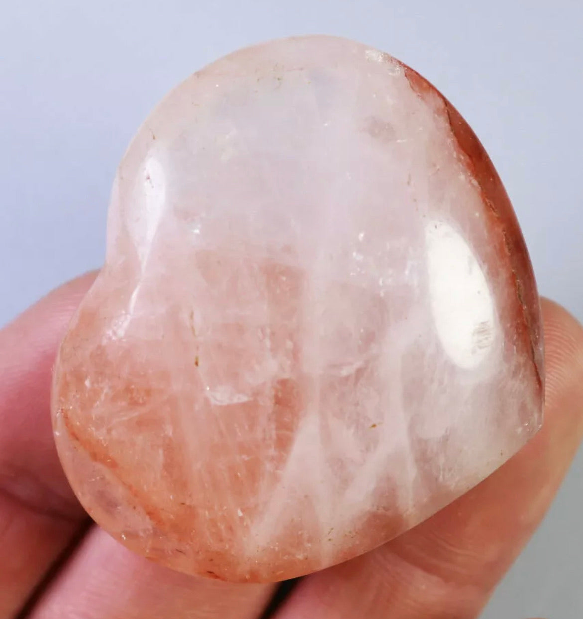 Natural Fire Hematoid Quartz Heart