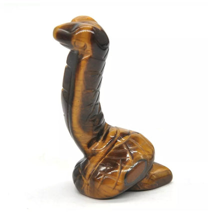 Natural Tiger Eye Crystal Snake Figurine