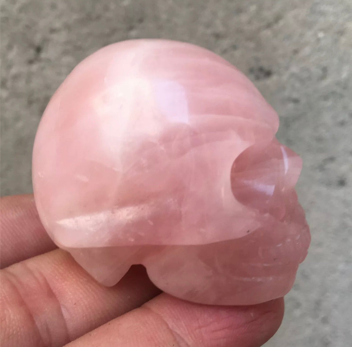 Natural Rose Quartz gemstone Skull