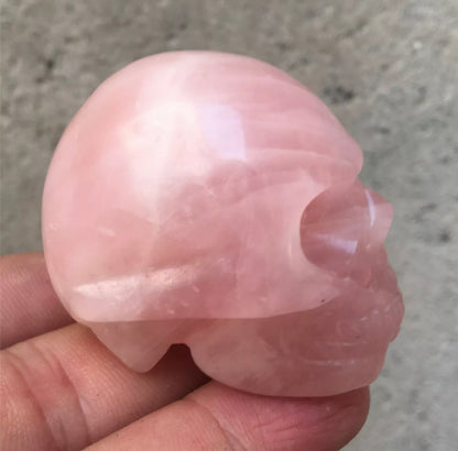 Natural Rose Quartz gemstone Skull