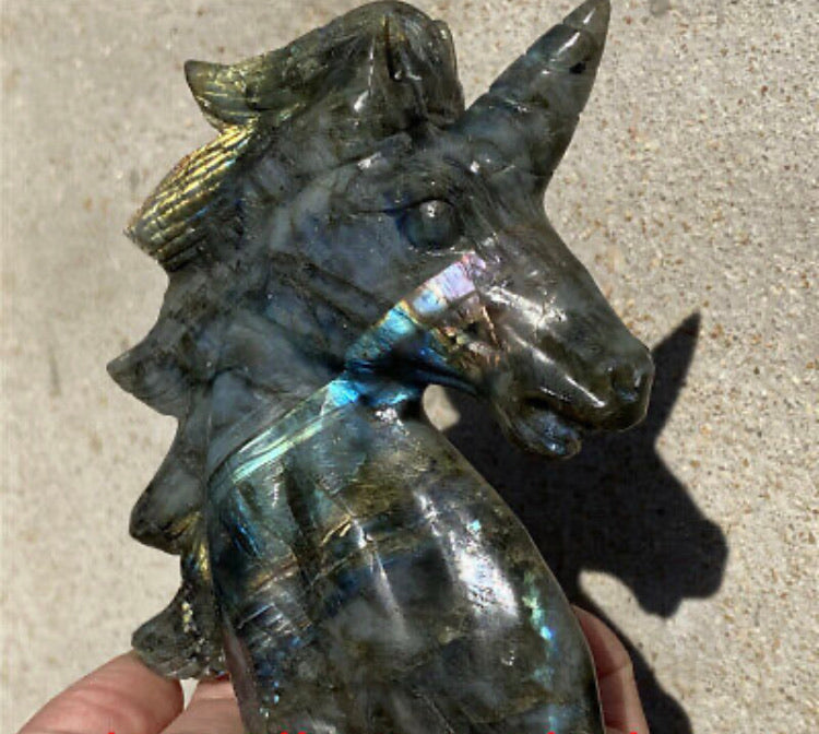 Labradorite Gemstone carved Unicorn