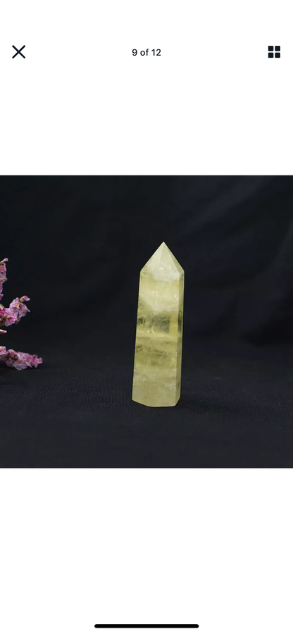 Natural Citrine Quartz Stone Obelisk Healing Crystal Point Wand Reiki