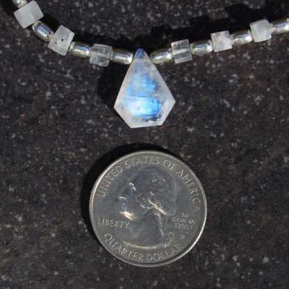 Moonstone gemstones and sterling silver necklace