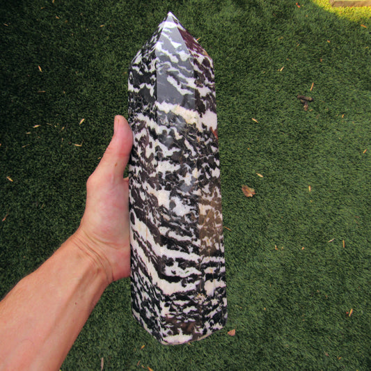 Natural Zebra Jasper gemstone Tower Tower Point Obelisk