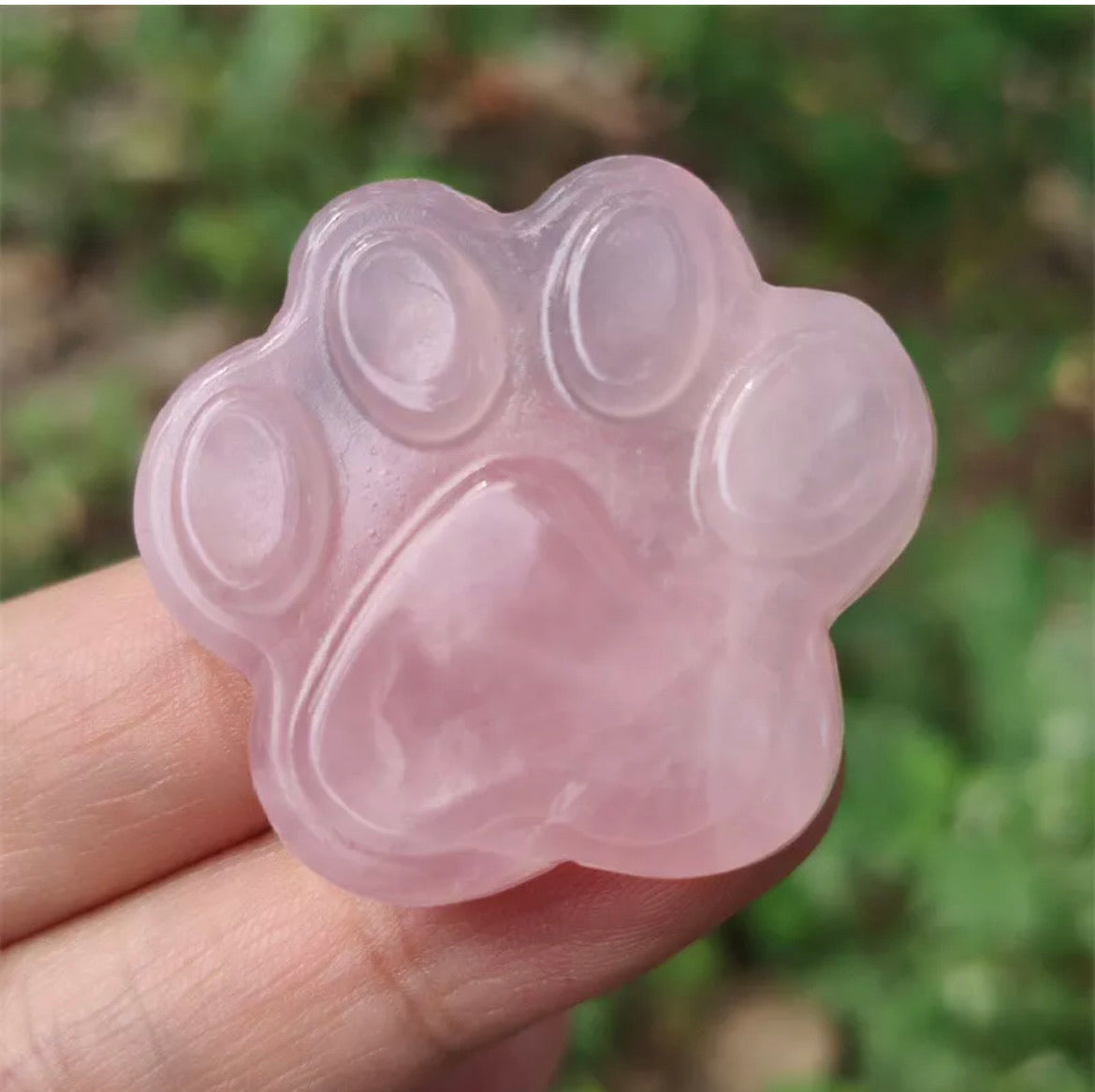 Natural Rose Quartz Paw Print