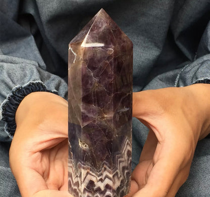 Natural Amethyst gemstone Tower Point Obelisk