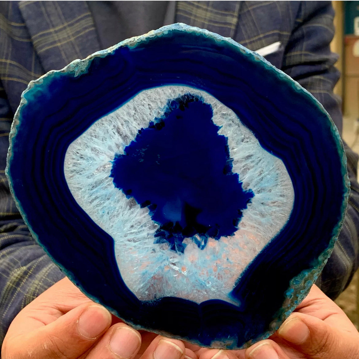 Natural Beautiful Agate Geode Druzy Slice