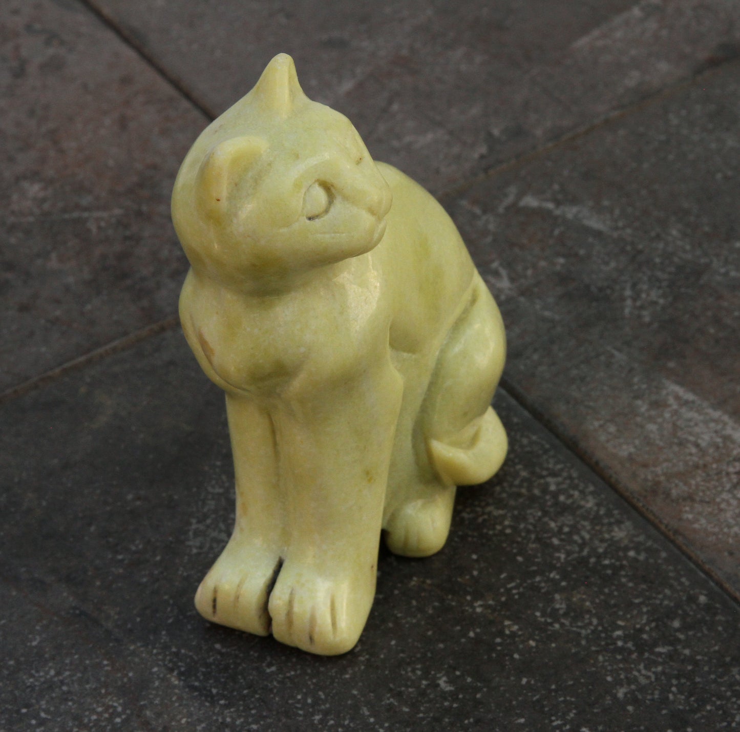 Large Lemon Jade Cat Figurine