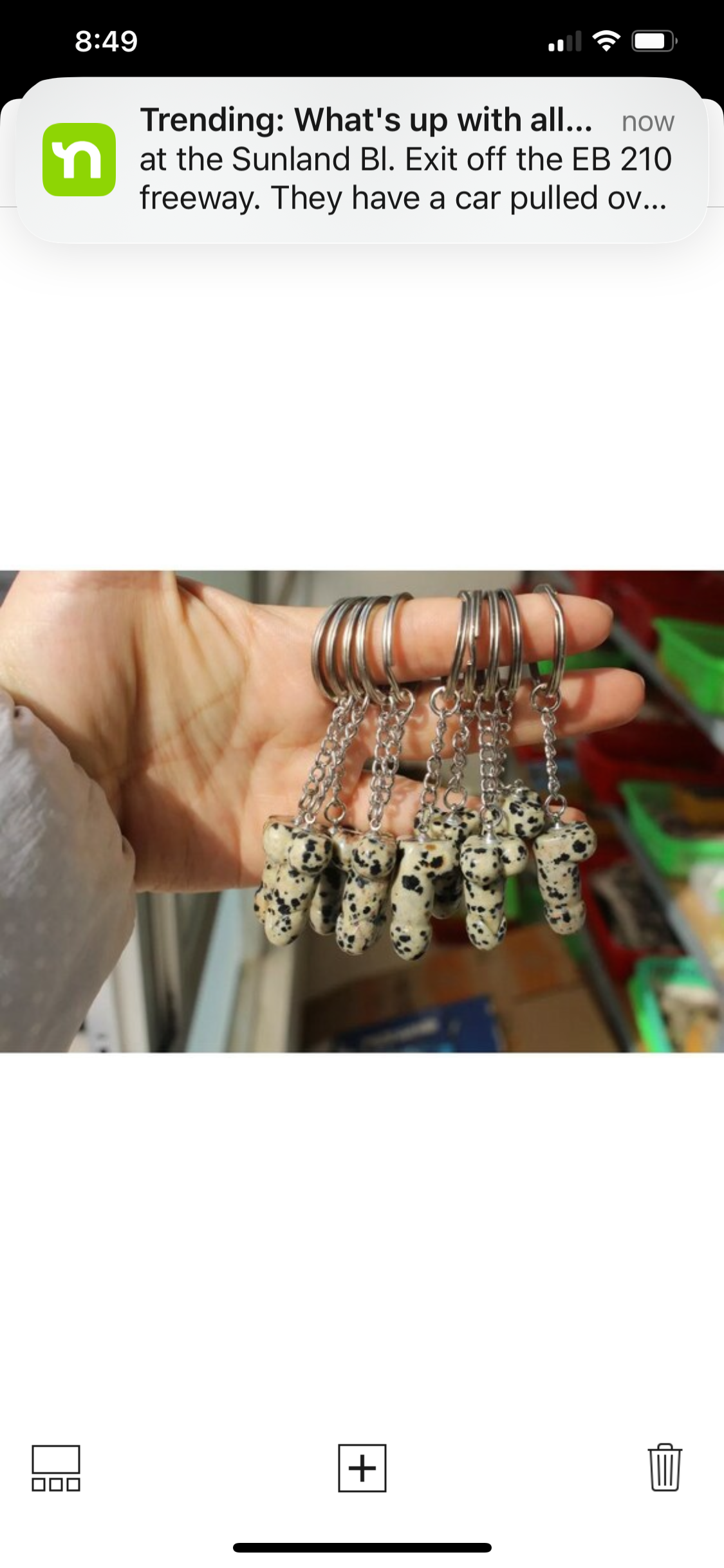 Natural Dalmatian Jasper Penis Keychain/Keyring