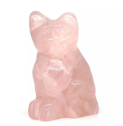 Natural Rose Quartz Cat