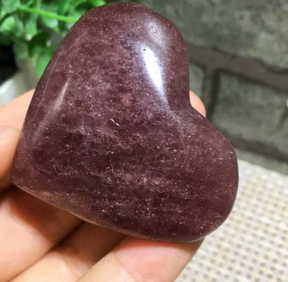 Natural Strawberry Quartz Heart