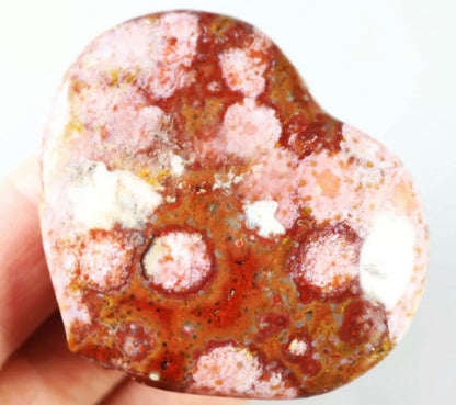 Amazing Ocean Jasper Geode Heart