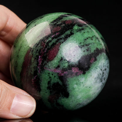 Natural Ruby zoisite crystal ball semiprecious sphere gemstone reiki healing