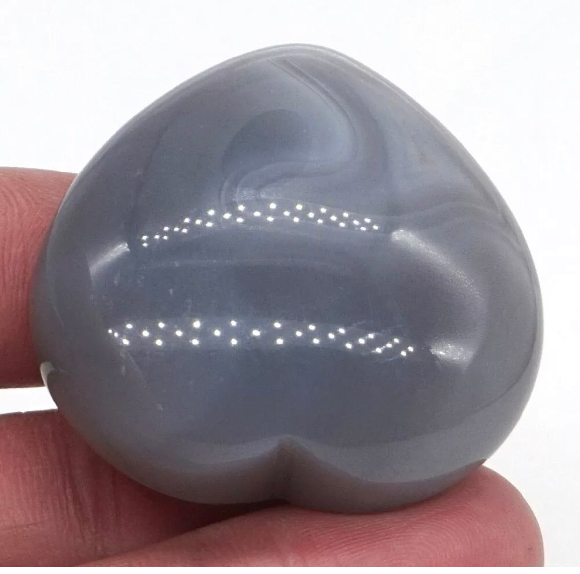 Natural Grey Agate Heart