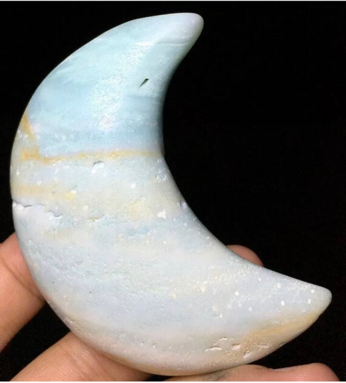 Natural Blue Calcite Crescent Moon