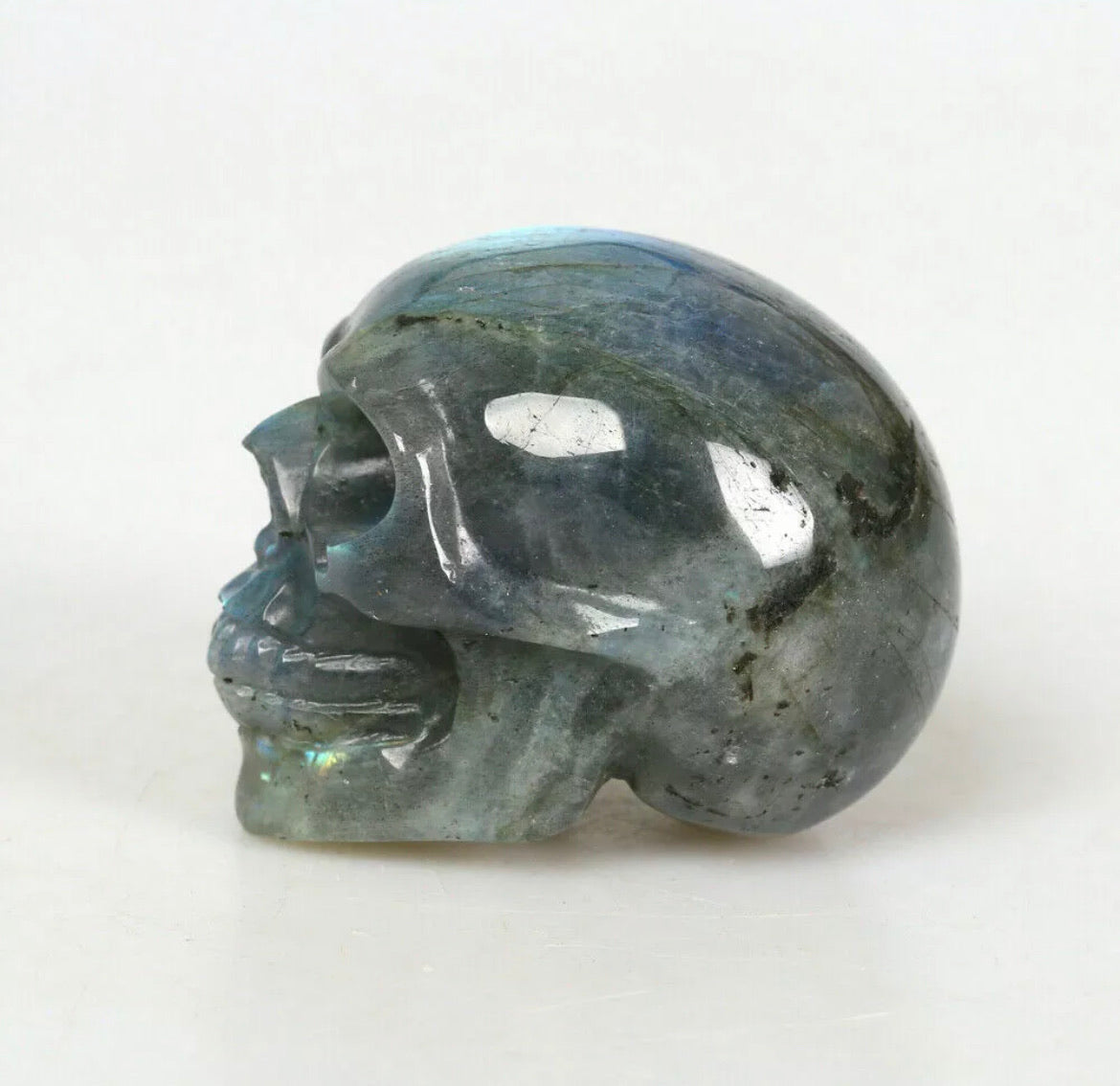 Natural Labradorite Gemstone carved skull