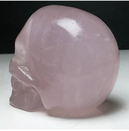 Natural Rose Quartz gemstone Carved Skull Figurine