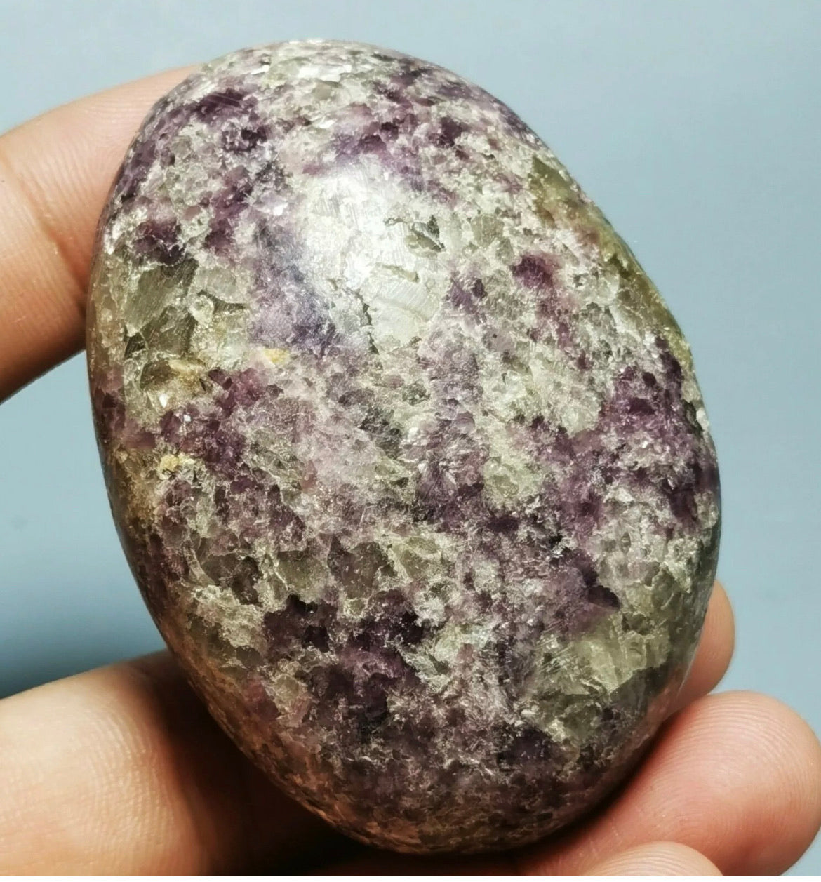 Lepidolite Lithium Mica Polished Palm Stone