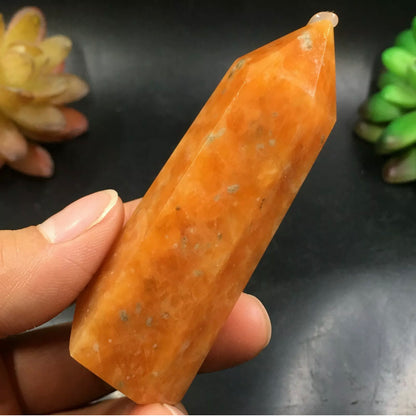 Natural Orange Calcite Crystal Wand