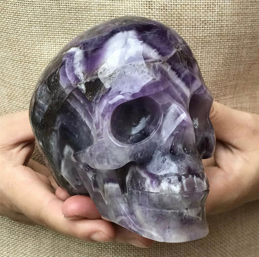 Natural Amethyst gemstone carved Skull