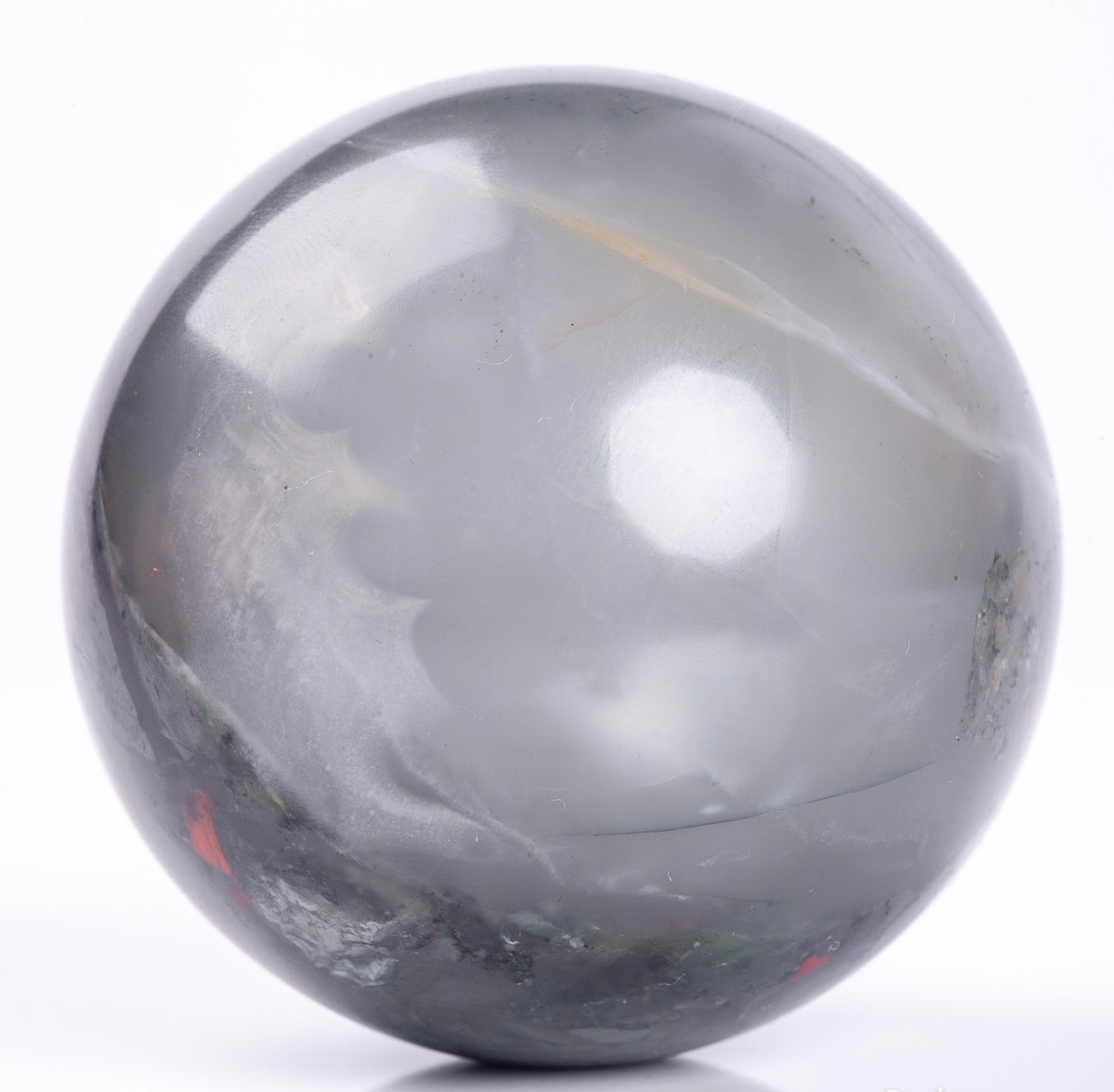 Natural Semiprecious Gemstone Crystal African Bloodstone Sphere