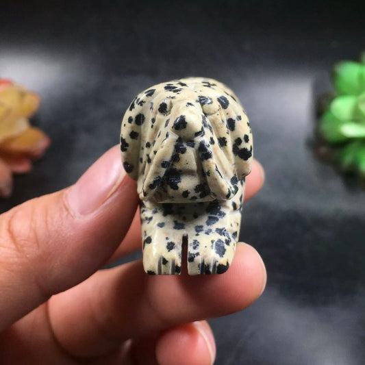 Natural Dalmatian Jasper gemstone Dog