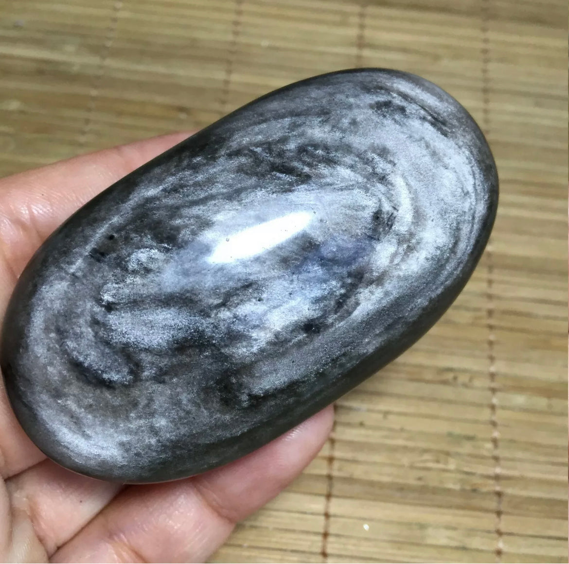 Natural Silver Obsidian Polished Stone