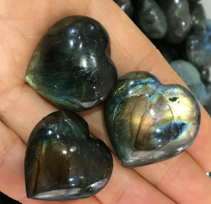 Labradorite Puffy Hearts